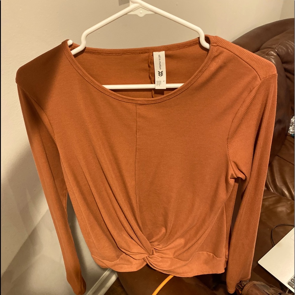 Burnt Orange Knotted Stay at Home Shirt